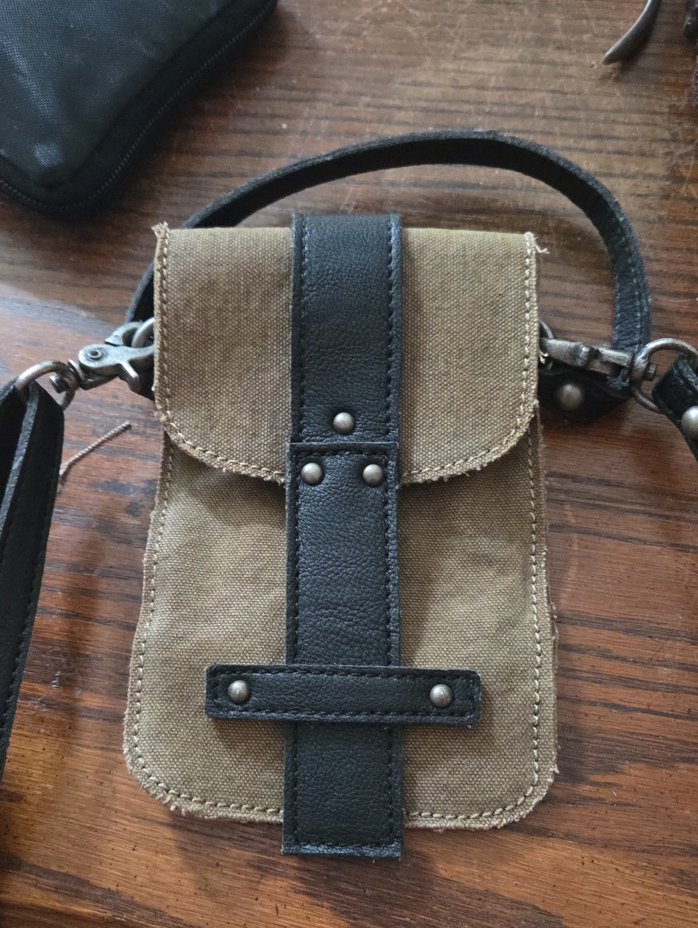 We The Free Olive & Black Mini Crossbody Bag